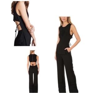 A.L.C. Jumpsuit Friedan Wide Leg Open Back Black Size 0 NWT 2016 Party